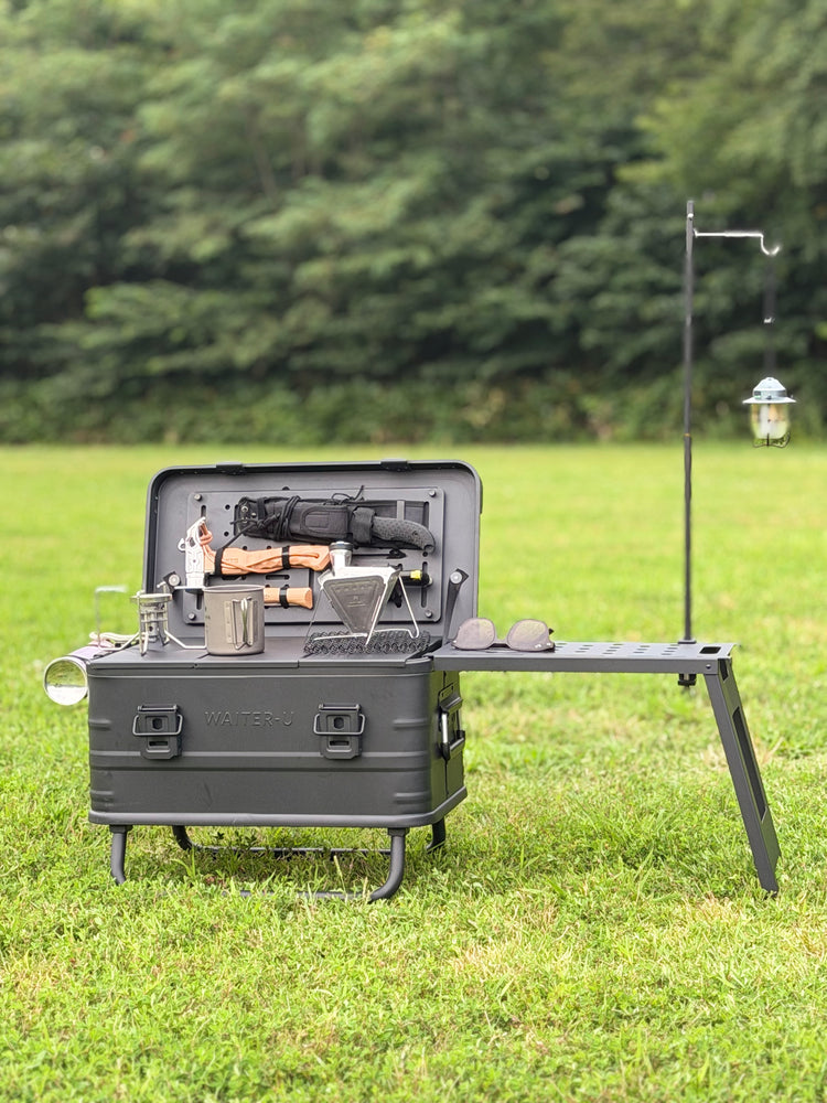 "WAITER-U CONTAINER" Aluminum Container Camp Storage Box Table Outdoor