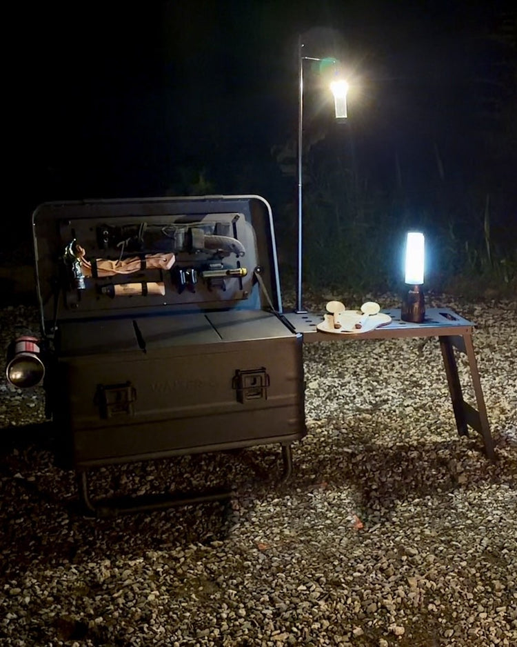 "WAITER-U CONTAINER" Aluminum Container Camping Storage Box Table Outdoor