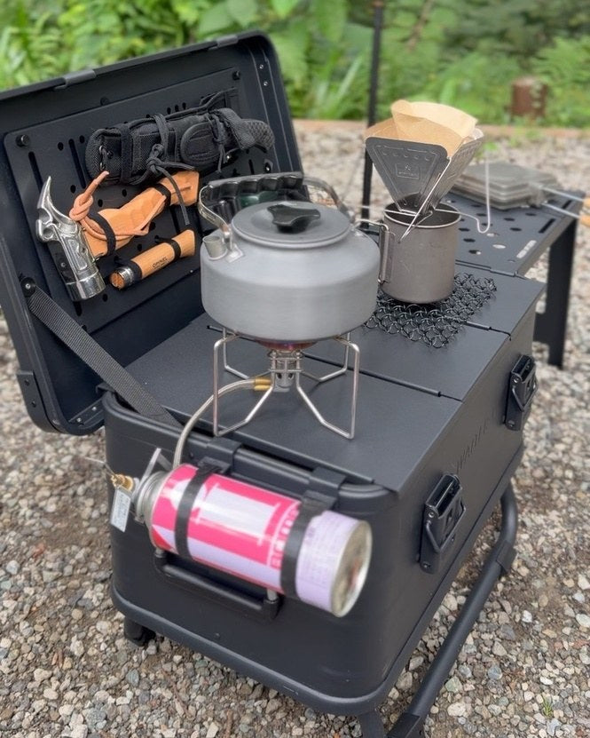 "WAITER-U CONTAINER" Aluminum Container Camping Storage Box Table Outdoor